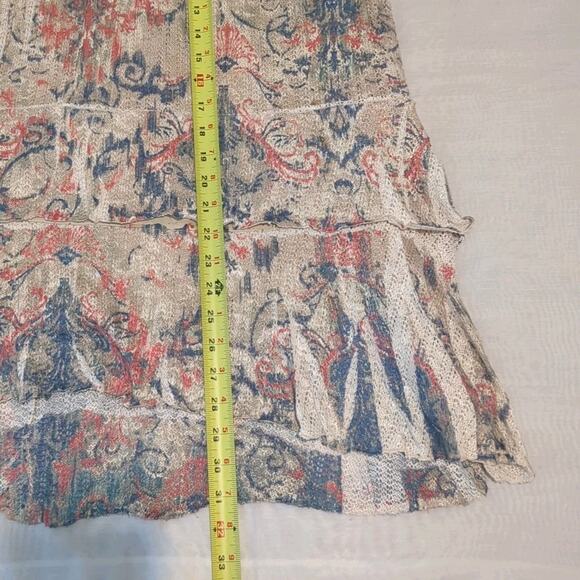 Reba Women's M Boho Cowgirl Western Peasant Lace Knit Mesh High Low Skirt - Picture 13 of 13